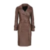 Womens Long Blazer Coat Leather Jacket, Long Coat,