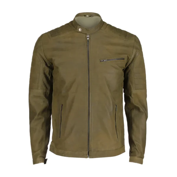 Mens Green Classic Soft Real Leather Jacket