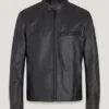 Mens Field Black Leather Jacket