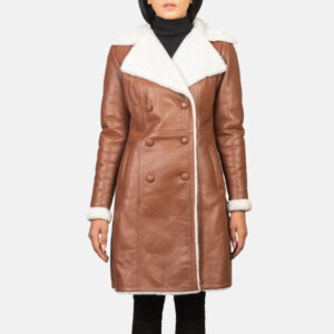Womens Leather Jacket, long Coat