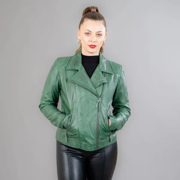 donna Green Leather Jacket