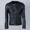 Crosby Collarless Leather Jacket