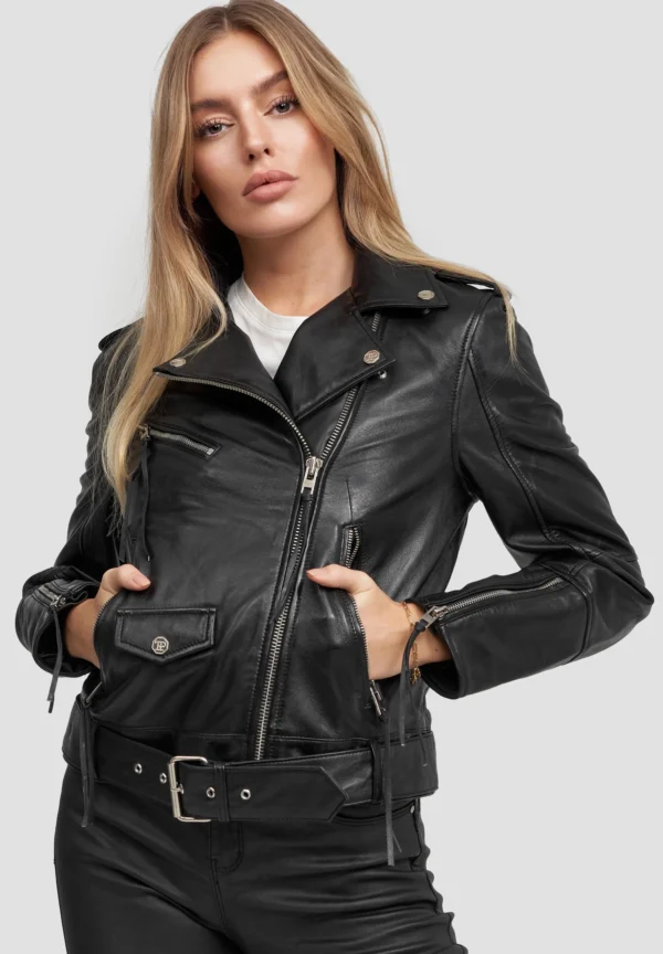 Milena Black Leather jacket