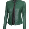 Dodge Green Leather Jacket