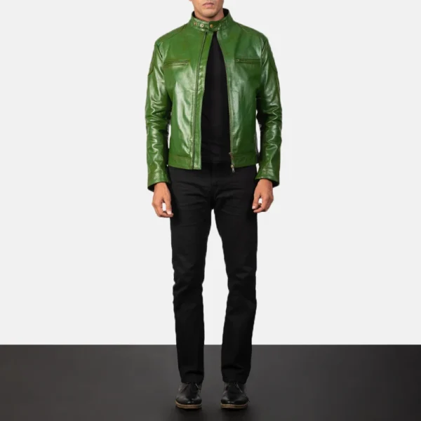Gatsby Green Leather Jacket