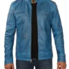 Dodge Blue Leather Jacket