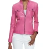 Savant Pink Leather Jacket