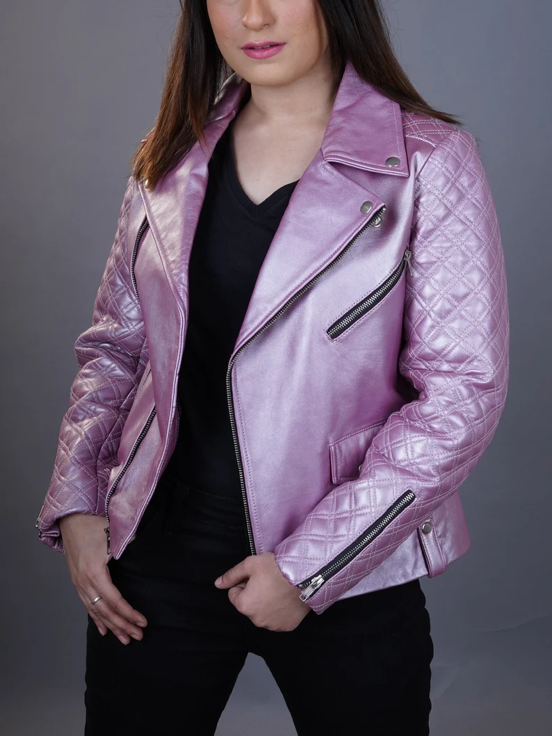 Dalby Pink Leather Jacket