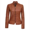 Suzy Mocha leather Jacket