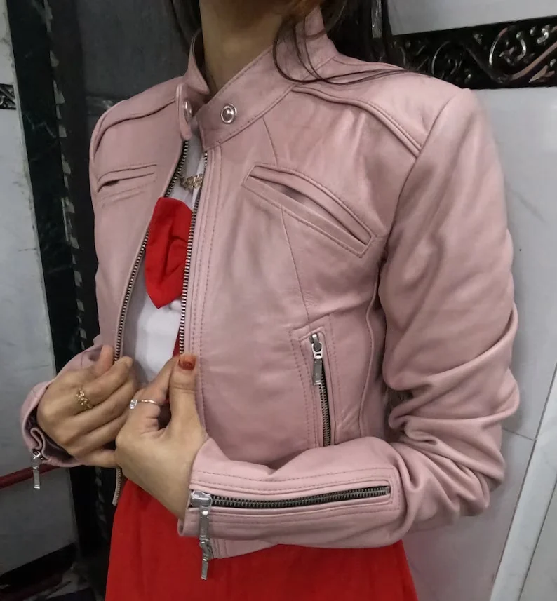 Callie Pink Biker Jacket