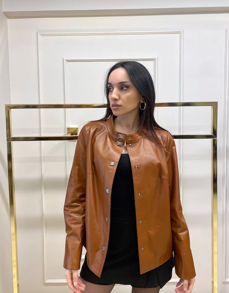 Chloe Brown leather Jacket