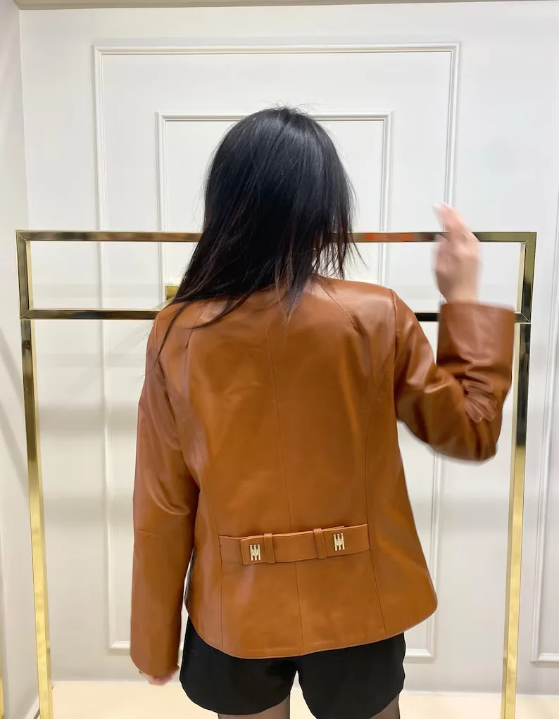 Chloe Brown leather Jacket