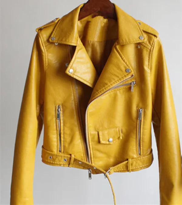 Reida Yellow Leather Jacket